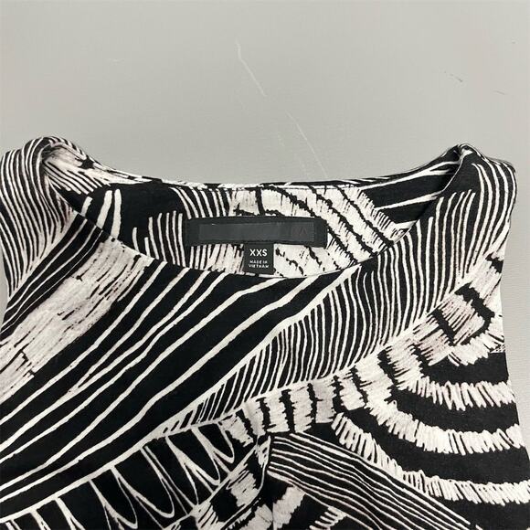 Athleta Black White Leaf Print Dress XXS Sleeveless Stretch Travel Summer Resort - Picture 6 of 11